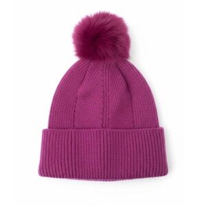 On 34th Multi-Stitch Faux-Fur Pom Pom Beanie – NWT | Purple | Holiday Gift